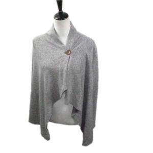 Bobeau Gray One Button Knit Long Sleeve Cardigan Size Small